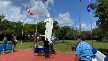 Vista parcial de emotivo acto por la independencia de Centroam&eacute;rica, Miami 2020.