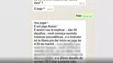 En los medios brasileños se dispararon en los últimos días las alarmas por el juego, que consiste en una lista de 50 desafíos diarios que son difundidos sobre todo por chats de WhatsApp.