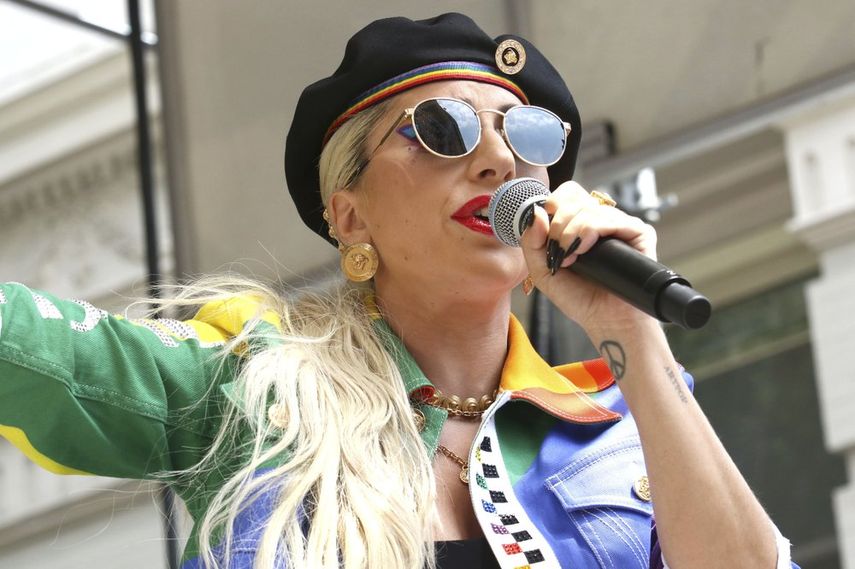 En esta foto del 28 de junio de 2019, Lady Gaga canta en un evento por los 50 a&ntilde;os de los disturbios de Stonewall, presentado por Pride Live y iHeartMedia en Nueva York.&nbsp;&nbsp;