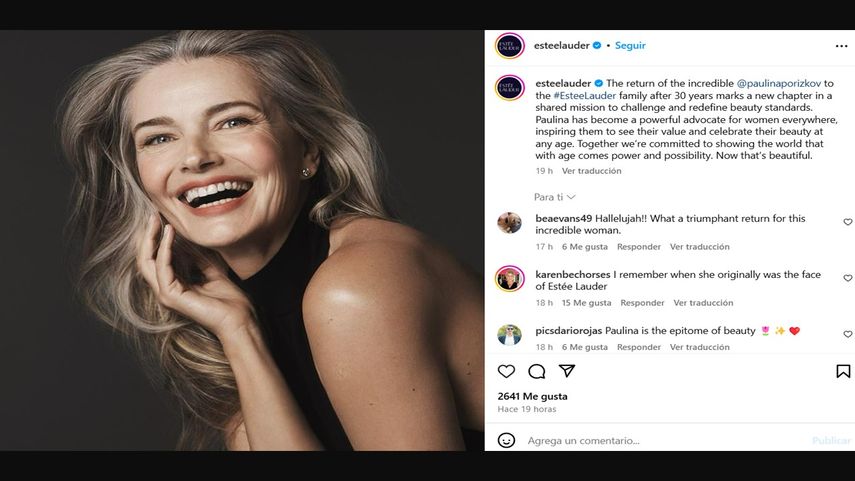 La modelo y actriz sueca Paulina Porizkova.