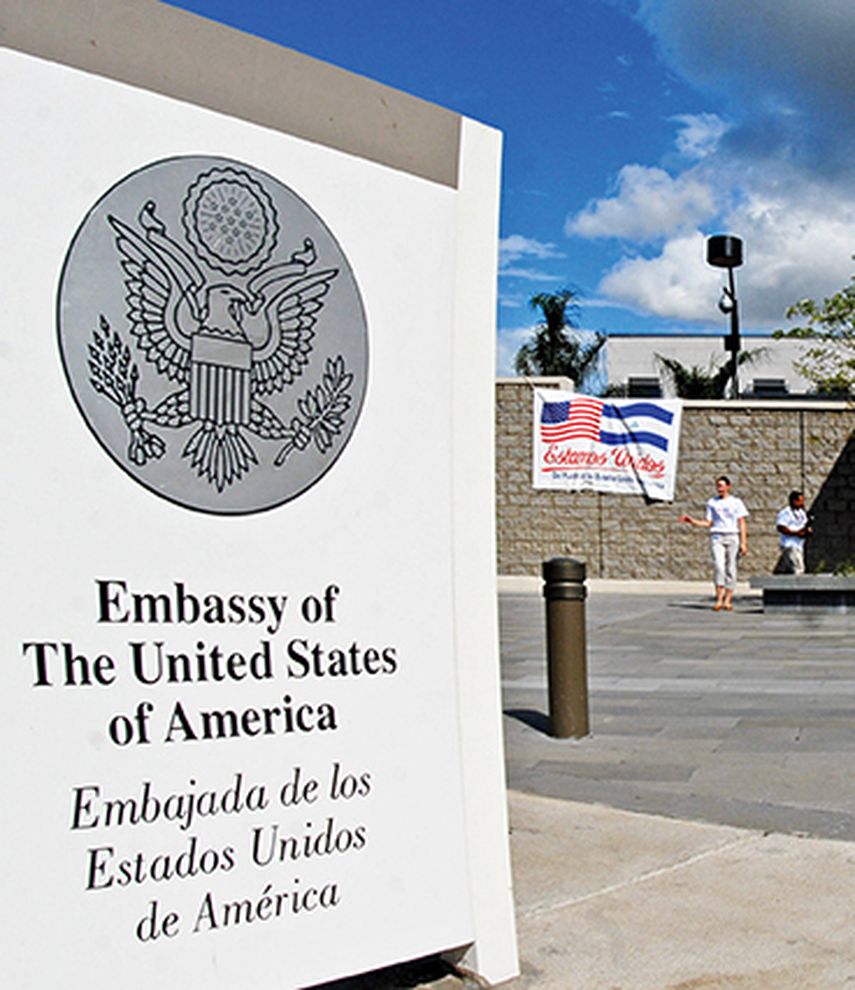Vista parcial de las instalaciones de la embajada de los Estados Unidos en Managua. (EFE)
