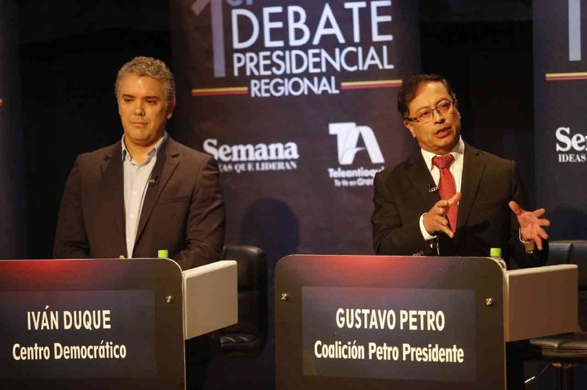 Los candidatos presidenciales de Colombia, Iván Duque y Gustavo Petro.&nbsp;