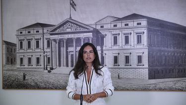 La portavoz de VOX en el Congreso, Pepa Millán, ofrece declaraciones a los medios tras la reunión de la Diputación Permanente, en el Congreso de los Diputados, a 26 de agosto de 2025, en Madrid (España).&nbsp;