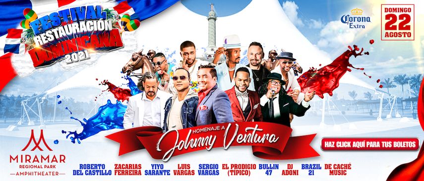 Cartel promocional del Festival Restauración de la República Dominicana 2021.
