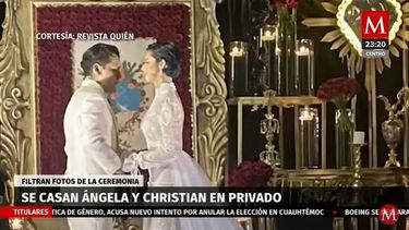 Fotografía de Christian Nodal y Ángela Aguilar en su boda.&nbsp;