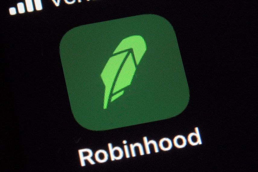 Logo de la plataforma de inversiones Robinhood.
