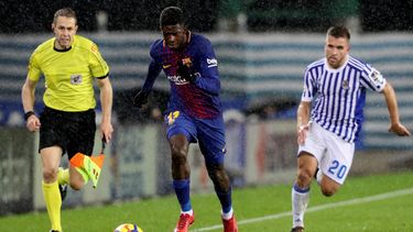Dembélé se lastimó durante el partido del fin de semana del Barcelona ante la Real Sociedad.