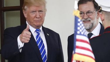 El presidente, Donald Trump y el presidente del Gobierno español, Mariano Rajoy durante la rueda de prensa celebrada en la Casa Blanca.
