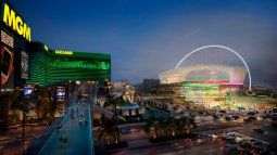 Representación del propuesto estadio de los Atléticos de Oakland para un nuevo parque en Las Vegas presentado por el equipo el viernes 26 de mayo del 2023.&nbsp;