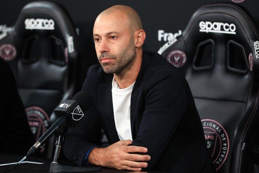 El argentino Javier Mascherano, director técnico del Inter Miami, durante la conferencia de prensa de su presentación, el 3 de diciembre de 2024.