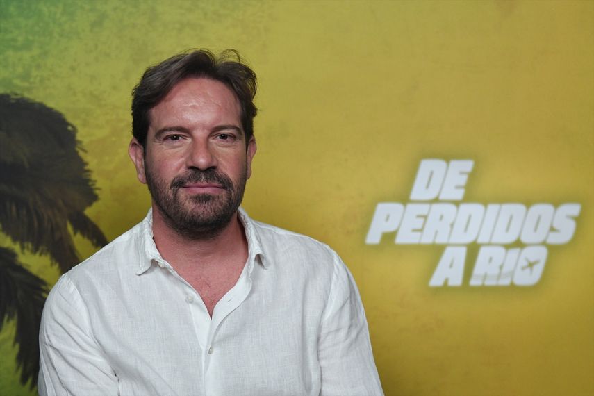 El director de cine Joaquín Mazón interviene durante entrevista de su película De perdidos a Río, en las oficinas de Sony el 26 de julio de 2023 en Madrid (España).