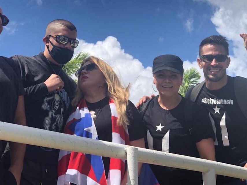 Olga Tañón junto a Bad Bunny, Ednita Nazario y Tommy Ramos.&nbsp;