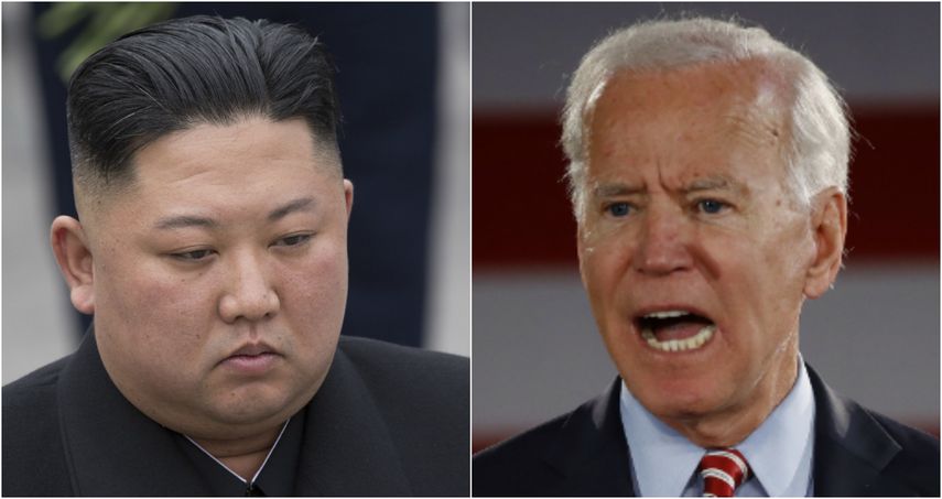 El líder norcoreano Kim Jong Un y Joe Biden.