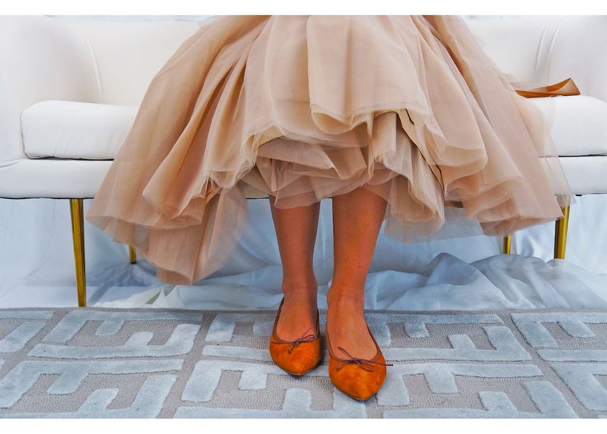 Uno de los diseños de las ballerinas de Nuria Velázquez.