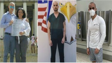 A la izquierda, Eduardo &Aacute;lvarez posa junto a su madre en el d&iacute;a de su graduaci&oacute;n; foto tomada en La Palma Correctional Center; en el aeropuerto George Bush Intercontinental, en Houston, Texas.&nbsp;
