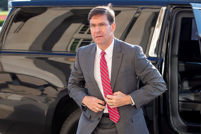 Mark T. Esper a su llegada al Pentágono en Arlington, Virginia, Estados Unidos, este 24 de junio de 2019.