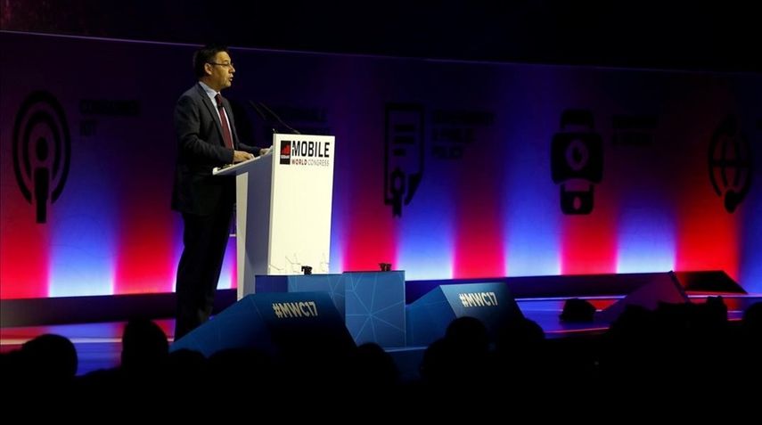 Josep Maria Bartomeu, presidente del Barça, presentó&nbsp;el Barsa Innovation Hub en la jornada inaugural del Mobile World Congress.