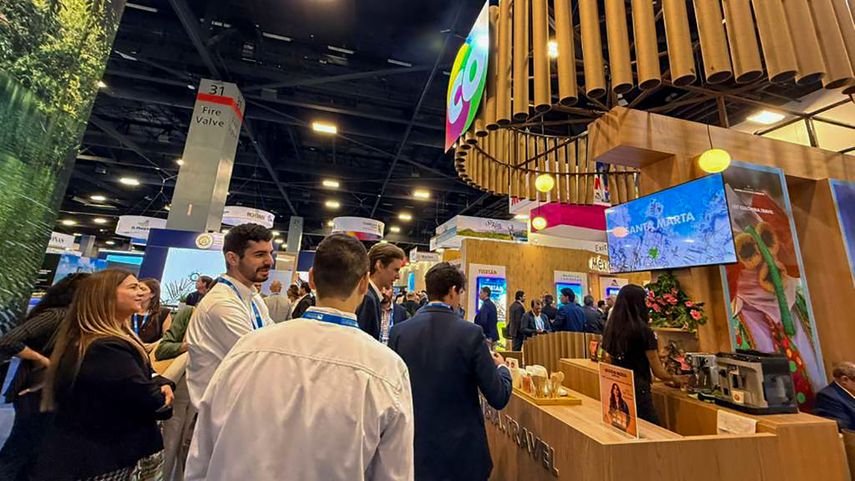 Aspecto parcial de la representación de puertos de Colombia.