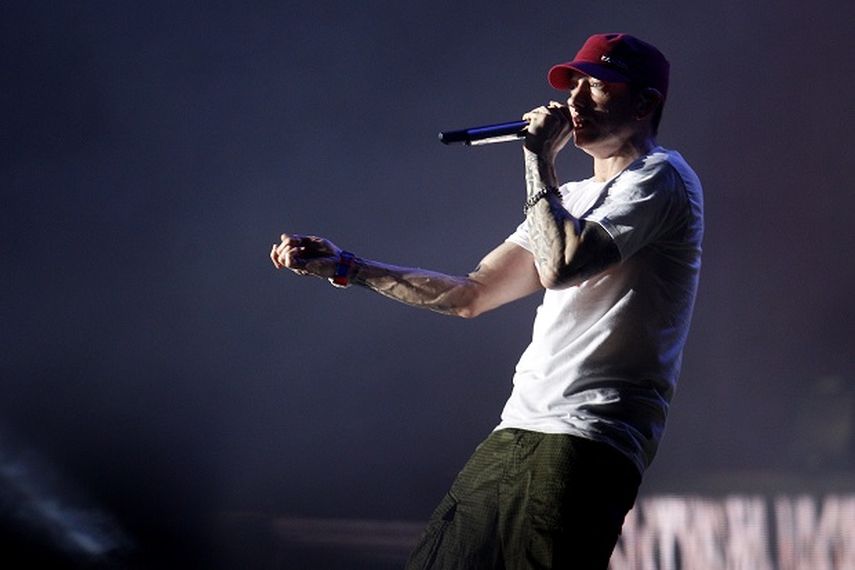 El rapero estadounidense Eminem en el Festival Lollapalooza Chile 2016. (EFE). 