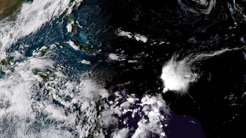 Imagen de la tormenta tropical Kirk al sureste de Puerto Rico.