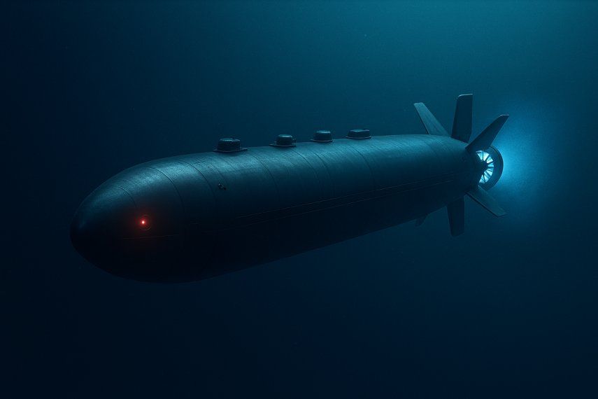 Imagen creada por AI sobre la posibilidad de que Rusia tenga un dron submarino capaz de transportar una ojiva y de ser propulsado por energía nuclear.