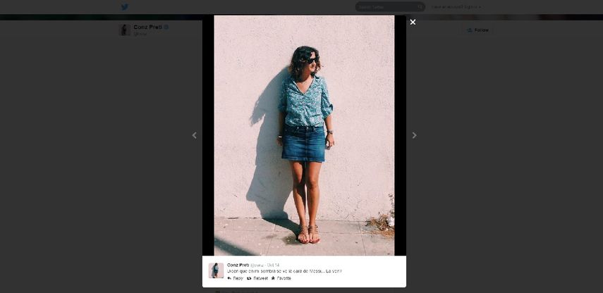 MIAMI.- Luego de tomarse una fotografía, la joven Constanza Preti publicó la imagen en su Twitter donde se ve claramente la sombra del jugador del Barcelona