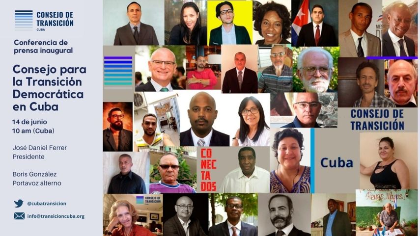 CAPTURA DE PANTALLA del Flyer publicitario del Consejo para la Transición Democrática en Cuba publicado en Twitter.&nbsp;