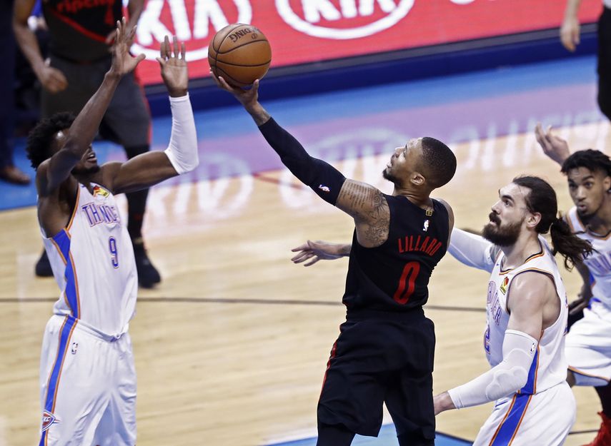 El base estelar Damian Lillard se erigió en el héroe de los Trail Blazers al conseguir 50 puntos, incluido el triple, que decidió el triunfo de su equipo por 118-115 ante los Thunder.