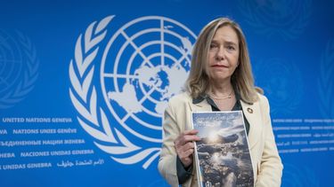 La secretaria general de la Organización Meteorológica Mundial, Celeste Saulo, en Ginebra, Suiza, el 19 de marzo de 2024. 