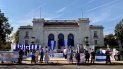 Miembros de la oposición nicaragüense se reúnen frente al edificio de la Organización de Estados Americanos (OEA) para manifestarse contra el régimen de Daniel Ortega en Washington DC, el 20 de octubre de 2020. Miembros de la oposición nicaragüense se reúnen frente al edificio de la Organización de Estados Americanos (OEA) para manifestarse contra el régimen de Daniel Ortega en Washington DC, el 20 de octubre de 2020.