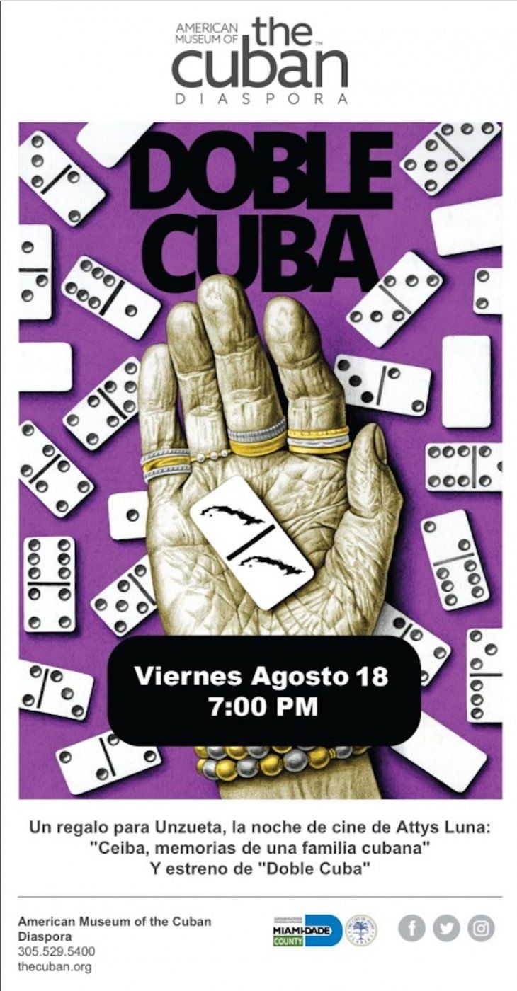 Las proyecciones de los documentales Ceiba: memorias de una familia cubana y Doble Cuba&nbsp;se realizan este viernes 18 de agosto, a partir de las 7 pm, en el Museo Americano de la Diáspora Cubana, en Miami.