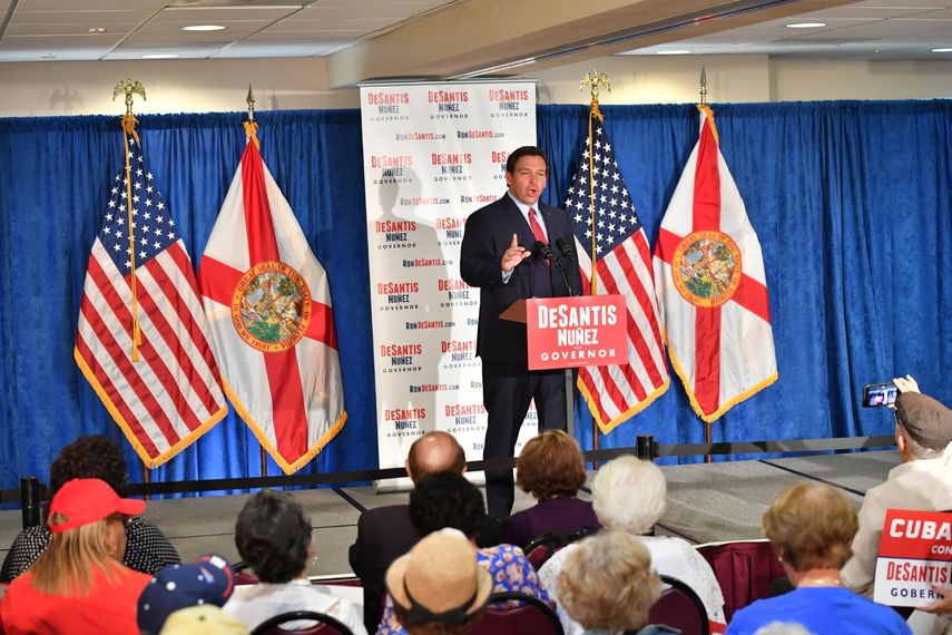 El candidato republicano a la gobernación de Florida Ron DeSantis, en un acto politico en West Miami.&nbsp;
