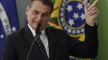 Fotografía del 1 de agosto de 2019 del presidente brasileño, Jair Bolssnoaro, en una ceremonia en Brasilia.