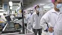 Empleados se forman para someterse a una prueba de coronavirus en una fábrica de Wuhan, China, el 5 de agosto de 2021. 