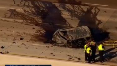 Después del choque la camioneta estalló y quedó en llamas, por lo que ambas víctimas fallecieron en el interior del vehículo.&nbsp;
