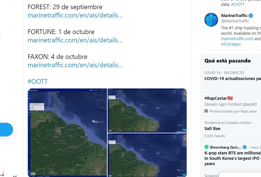 Por su parte, lLques&nbsp;Fortune y Faxton&nbsp;llegar&iacute;an a aguas territoriales nacionales en la misma semana o a principios de la siguiente