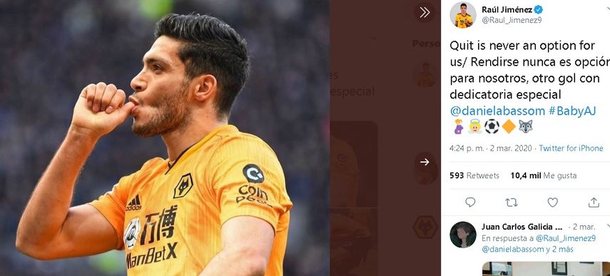 Ra&uacute;l Jim&eacute;nez es un delantero mexicano que actualmente juega para el Wolverhampton Wanderers de la Premier League de Inglaterra