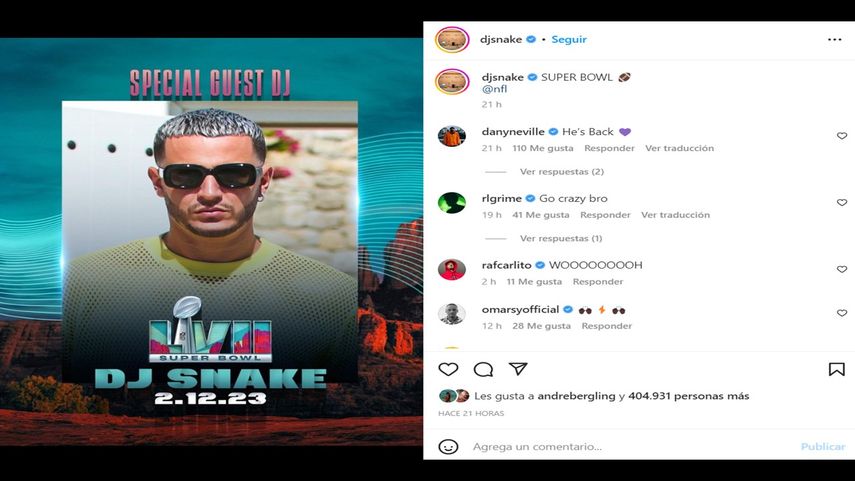 Confirman a DJ Snake para medio tiempo del Super Bowl 2023.