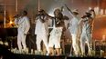 Randy Malcom y Alexander Delgado, de Gente de Zona, Yotuel, Descemer Bueno y El Funky se presentan en el escenario durante la 22 entrega anual del Latin Grammy en el MGM Grand Garden Arena, el 18 de noviembre de 2021 en Las Vegas, Nevada. Anuncian documental sobre repercusiones de Patria y vida.&nbsp;