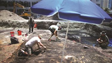 Arqueólogos trabajan en restos de la comunidad tequesta, asentada en la rivera del río Miami dos mil años atrás (AP)
