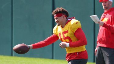 El mariscal de campo de los Chiefs de Kansas City, Patrick Mahomes, durante una práctica previa al Super Bowl 59, el 5 de febrero de 2025.