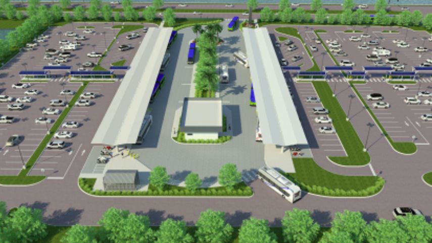 Plano del Tamiami Station Park & Ride.