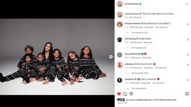 Kim Kardashian junto a hijos y sobrinos.&nbsp;