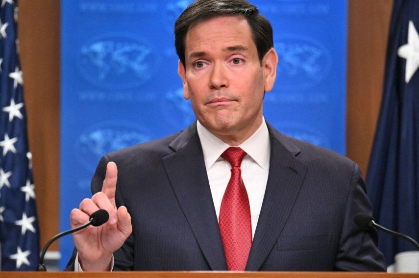 El secretario de Estado de EEUU, Marco Rubio, habla durante una conferencia de prensa en la sede del Departamento de Estado en Washington.
