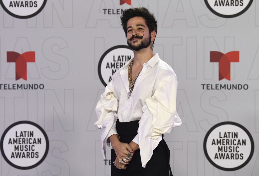 Camilo llega a la ceremonia de los Latin American Music Awards en el BB&T Center, el jueves 15 de abril de 2021 en Sunrise, Florida. El colombiano fue reconocido como compositor del año con el premio ASCAP.&nbsp;