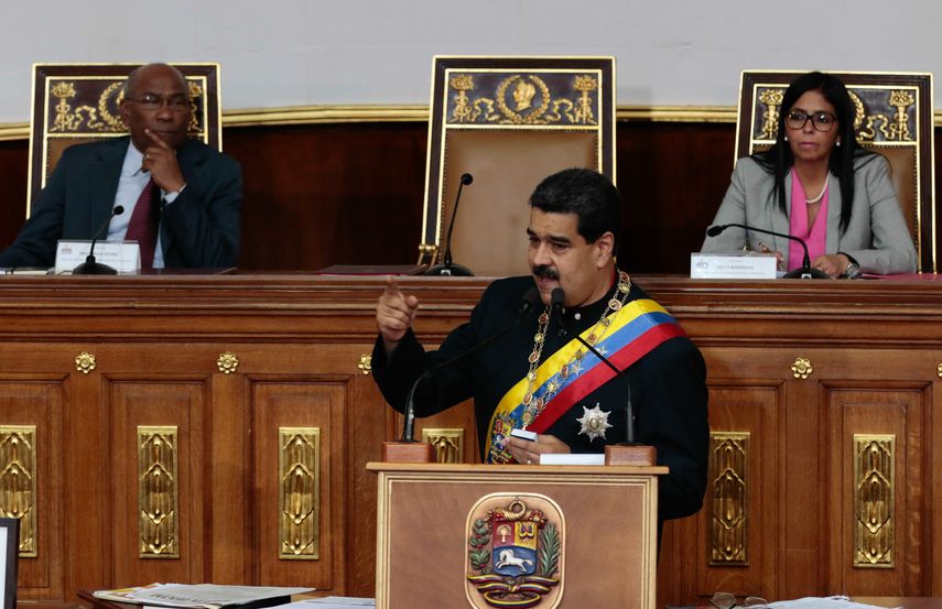 El dictador venezolano, Nicolás Maduro, durante su comparecencia ante la Asamblea Nacional Constituyente (ANC).