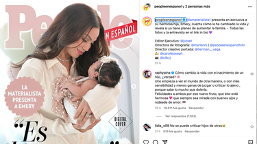 La cantante dominicana La Materialista presenta a su hija Emery / Captura de Pantalla People en Español