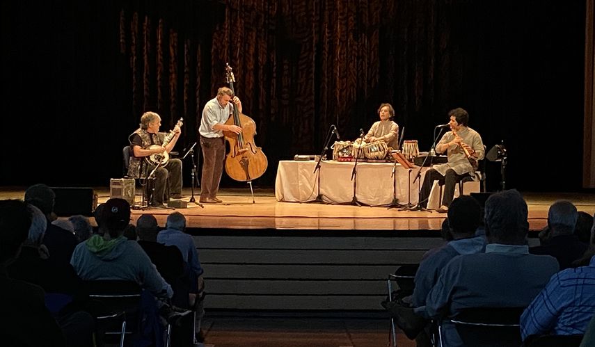 Béla Fleck, Zakir Hussain, Edgar Meyer, and Rakesh Chaurasia, in Breckenridge, Colorado.