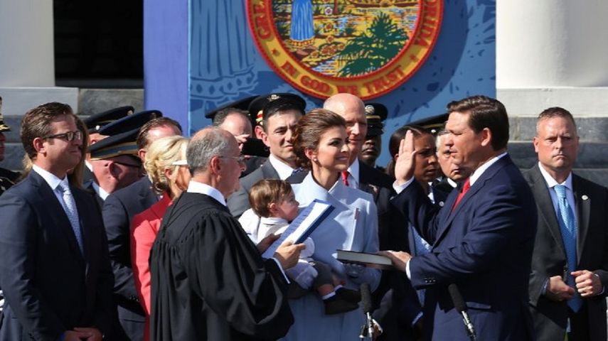 Ron DeSantis el día de su posesión como gobernador de Florida, el pasado 8 de enero.&nbsp;