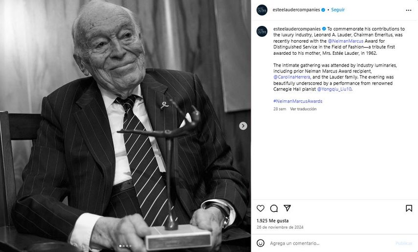 Leonard Lauder, heredero de Estée Lauder.&nbsp;